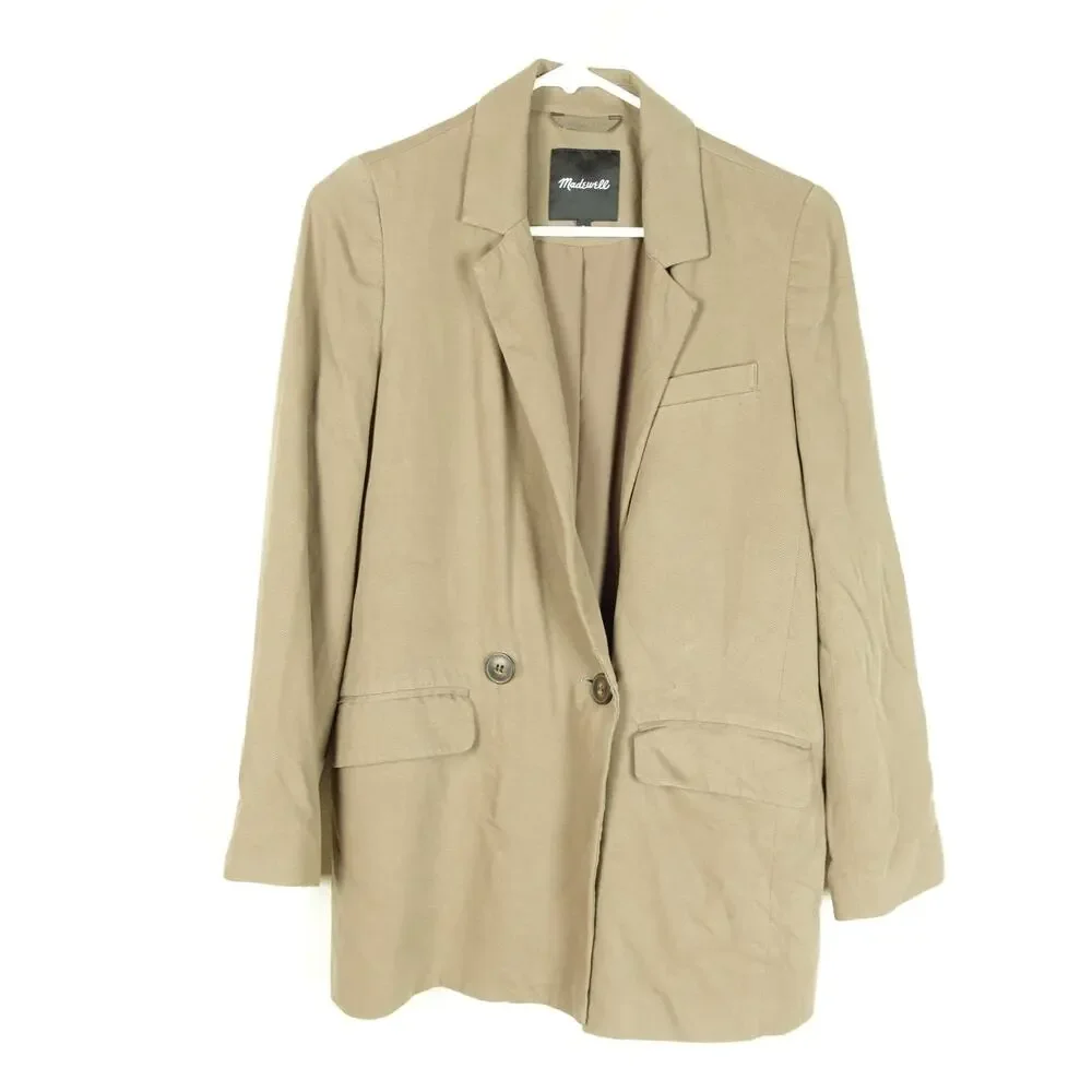 Madewell‎ Blazer Womens SZ S Drapeweave Caldwell Double Breasted Business Casual